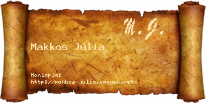 Makkos Júlia névjegykártya